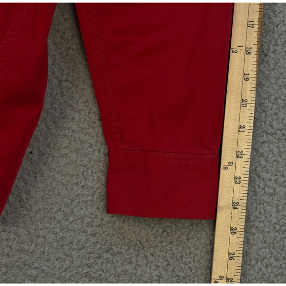 Roundtree And Yorke Outdoors Mens Large Red Cotton Button Down Shirt - Picture 5 of 12